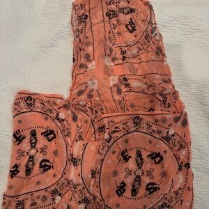 Diesel Asian Limited edition Coral and Black Patterned Blouse Size XS